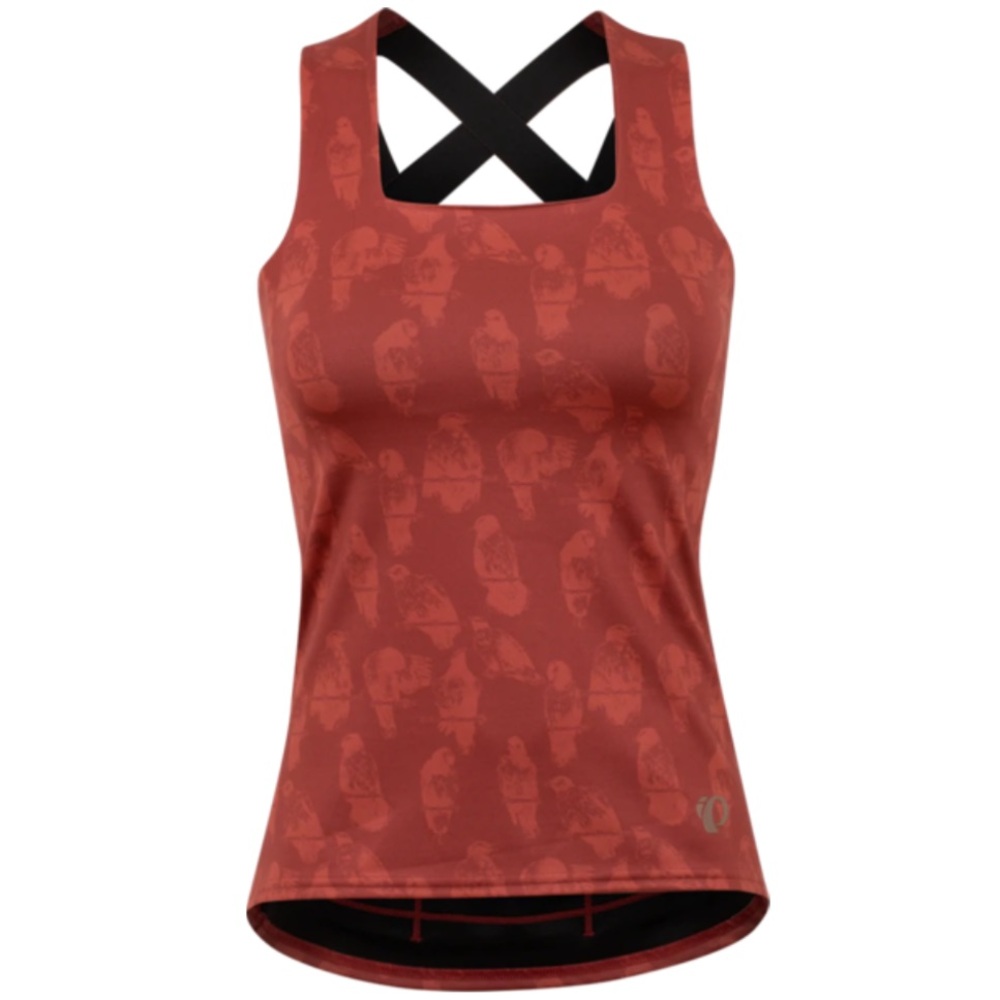 Pearl Izumi Women's Red symphony tank form fit burnt rust adobe birds XL NEW